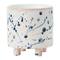 Hello Honey® 6" White & Blue Splatter Design Stoneware Footed Planter